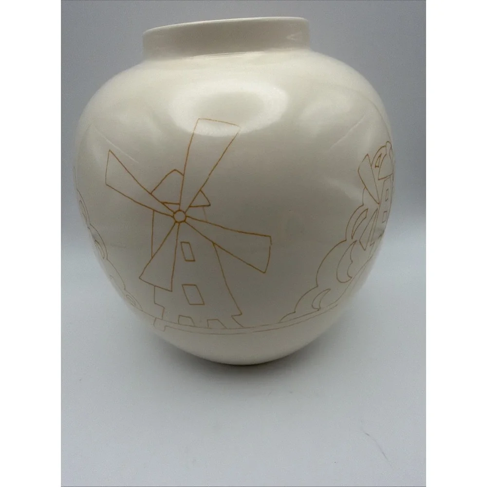 Wedgwood Clarice Cliff Bizarre Windmill Vase Rubin Collection England 8.5